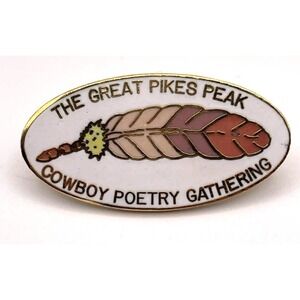 Pikes Peak CO Cowboy Poetry Gathering Feather Logo Lapel Pin